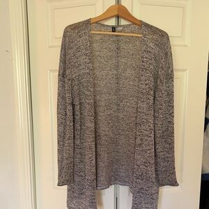 Gray Open-Front Women's Cardigan